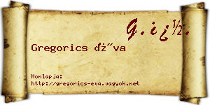 Gregorics Éva névjegykártya